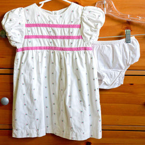 Mini Boden Embroidered White Snowdrop Dress 2T-3T